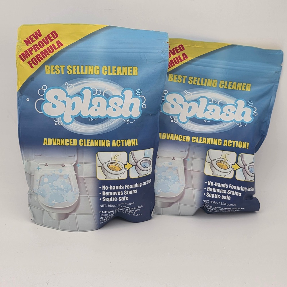 Splash Foam Cleaner 2pk 12.35oz Powder Blue Advanced Toilet Sink‎ Stain Remover